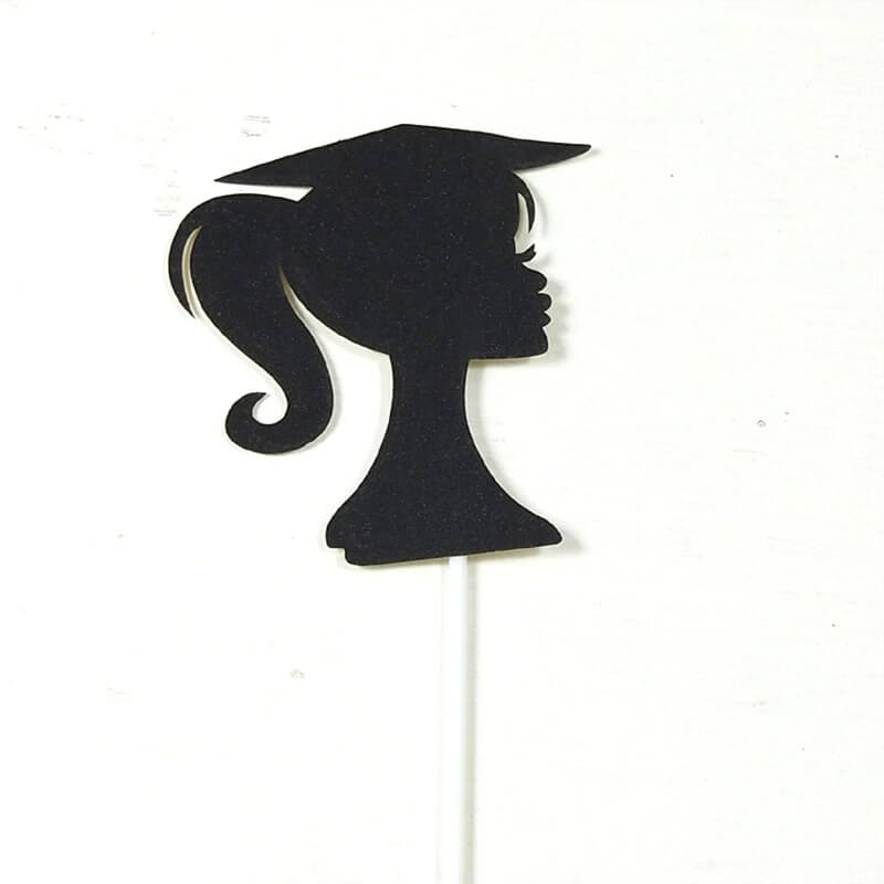 Glitter Silhouette Graduation Party Cake Topper – The Rose Factory